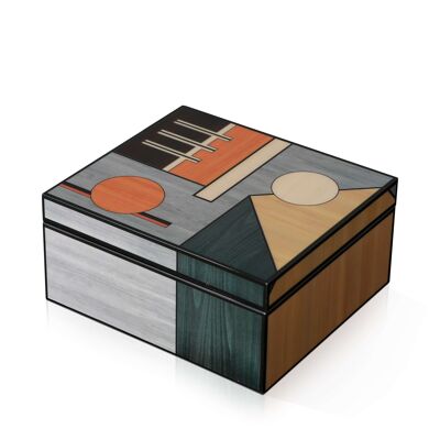 ADM - Objet déco 'Boîte New Art déco' - Couleur multicolore - 10 x 22 x 20 cm
