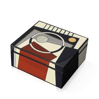 ADM - Objeto decorativo 'New Art deco box' - Multicolor 2 colores - 10 x 22 x 20 cm