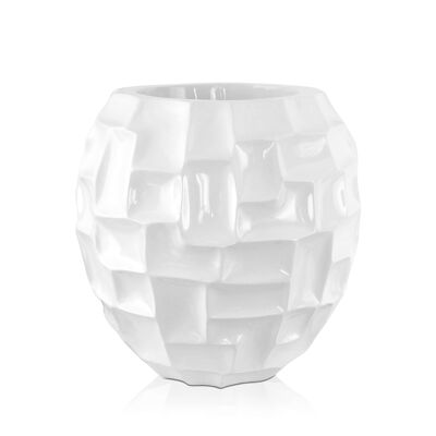 ADM - 'Florero de mosaico de mesa' - Color blanco - 30 x Ø30 cm