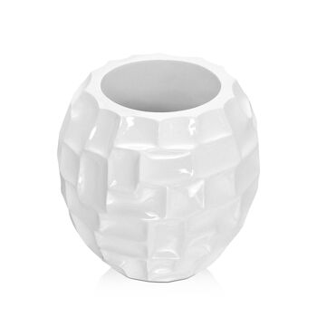 ADM - 'Vase mosaïque de table' - Coloris blanc - 30 x Ø30 cm 2