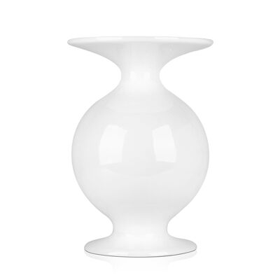 ADM - Blumenhalter 'Kleine Topfbauchvase' - Weiße Farbe - 54 x Ø37 cm
