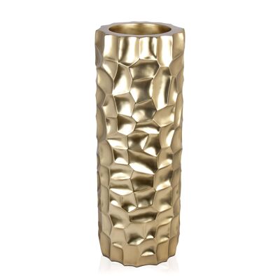 ADM - Porte-fleurs 'Vase colonne mosaïque' - Coloris Or - 90 x Ø33 cm