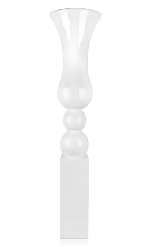 ADM - Portafiori 'Vaso flut da terra' - Colore Bianco - 196 x Ø46 cm (base: 70 x 25 x 25 cm)