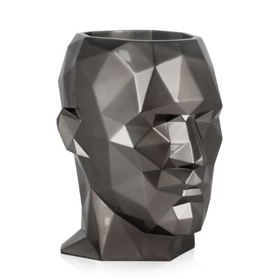 ADM - Flower holder 'Faceted man's head vase' - Anthracite color - 39 x 37 x 29 cm