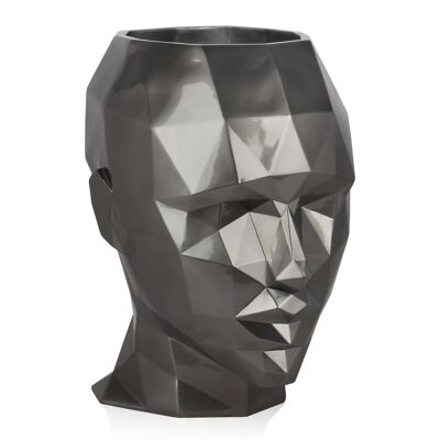 ADM - Flower holder 'Large faceted woman's head vase' - Anthracite color - 55 x 50 x 39 cm