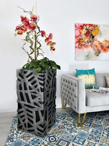 ADM - Porte-fleurs 'Jungle Vase' - Couleur anthracite - 91 x 44 x 44 cm 10