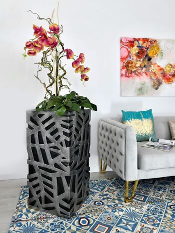 ADM - Porte-fleurs 'Jungle Vase' - Couleur anthracite - 91 x 44 x 44 cm 5