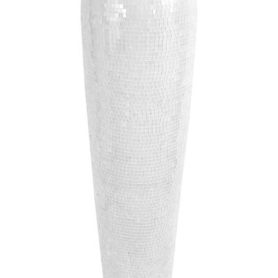 ADM - Florero de vidrio decorado 'Conical Vase' - Color blanco - 109 x 33 x 33 cm