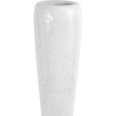 ADM - Florero de vidrio decorado 'Conical Vase' - Color blanco - 109 x 33 x 33 cm