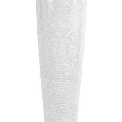 ADM - Vaso decorato in vetro 'Vaso Conico' - Colore Bianco - 124 x 40 x 40 cm