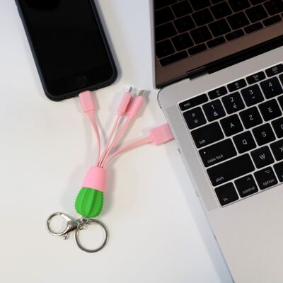 3-in-1-Universal-Ladekabel – iPhone Lightning / USB Typ-C / Micro-USB – Kaktus