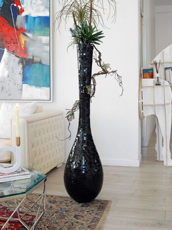 ADM - Vase en verre décoré 'Vaso Olpe' - Couleur noire - 133 x 36 x 36 cm 8
