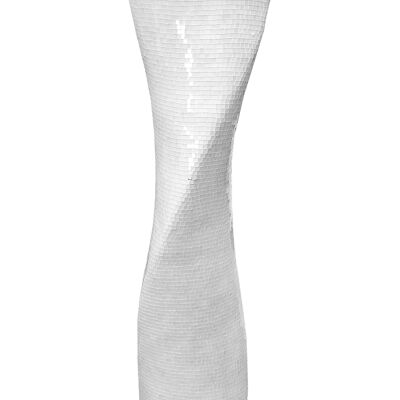 ADM - Florero de vidrio decorado 'Twist Vase' - Color blanco - 166 x 45 x 40 cm