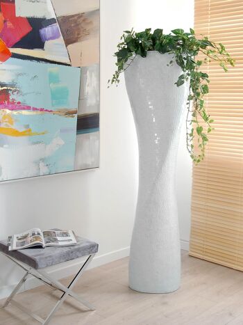 ADM - Vase en verre décoré 'Twist Vase' - Couleur blanche - 166 x 45 x 40 cm 3