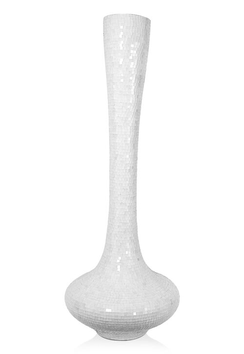 ADM - Vaso decorato in vetro 'Vaso Canapo' - Colore Bianco - 154 x 60 x 60 cm