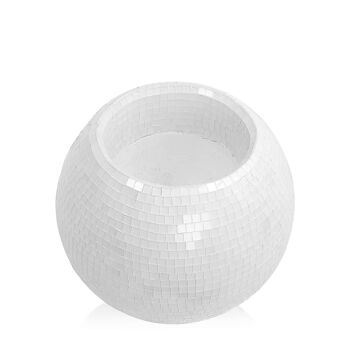 ADM - Vase en verre décoré 'Vaso Cesto' - Couleur blanche - 32 x 40 x 40 cm 2