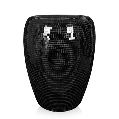 ADM - Vaso decorato in vetro 'Vaso Giara' - Colore Nero - 70 x 52 x 52 cm