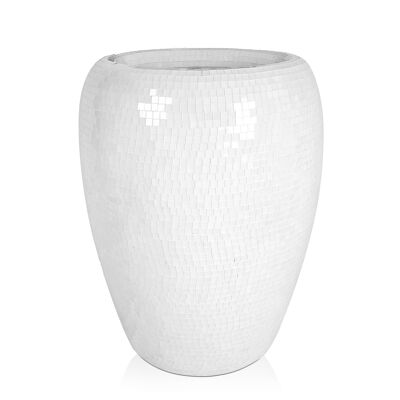 ADM - Vase en verre décoré 'Vaso Giara' - Couleur blanche - 70 x 52 x 52 cm