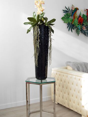 ADM - Vase en verre décoré 'Vaso Conico' - Couleur noire - 81 x 25 x 25 cm 8