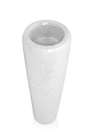 ADM - Vase en verre décoré 'Vaso Conico' - Couleur blanche - 81 x 25 x 25 cm 6