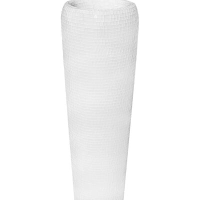 ADM - Vaso decorato in vetro 'Vaso Conico' - Colore Bianco - 81 x 25 x 25 cm