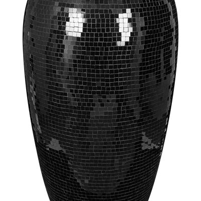 ADM - Florero de vidrio decorado 'Vaso Giara' - Color negro - 90 x 53 x 53 cm
