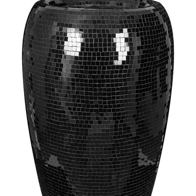 ADM - Vaso decorato in vetro 'Vaso Giara' - Colore Nero - 90 x 53 x 53 cm