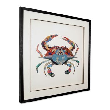 ADM - Tableau collage 3D 'Crabe' - Multicolore - 65 x 65 x 3 cm 2