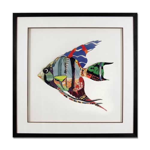 ADM - Quadro collage 3D 'Pesce tropicale 1' - Colore Multicolore - 60 x 60 x 3 cm