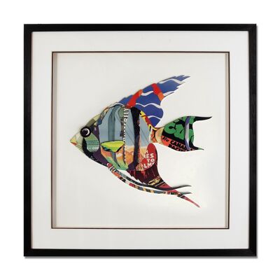 ADM - 3D-Collagenbild 'Tropischer Fisch 1' - Mehrfarbig - 60 x 60 x 3 cm