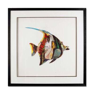 ADM - Quadro collage 3D 'Pesce tropicale 2' - Colore Multicolore - 60 x 60 x 3 cm