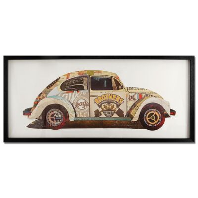 ADM - Tableau collage 3D 'Volkswagen Beetle' - Multicolore - 55 x 120 x 4 cm