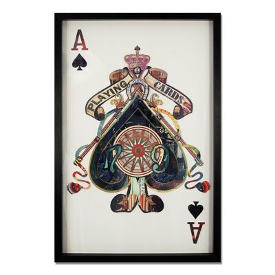 ADM - Cuadro collage 3D 'Ace of Spades' - Multicolor - 90 x 60 x 4 cm