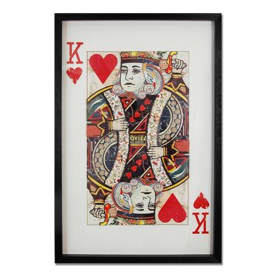 ADM - 3D collage picture 'King of Hearts' - Multicolored - 90 x 60 x 4 cm