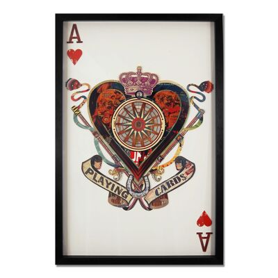ADM - Cuadro collage 3D 'Ace of Hearts' - Multicolor - 90 x 60 x 4 cm