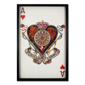 ADM - Tableau collage 3D 'Ace of Hearts' - Multicolore - 90 x 60 x 4 cm 1