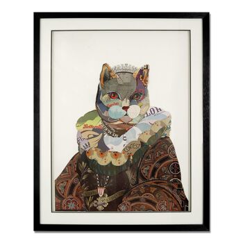 ADM - Photo collage 3D 'Chat dans une ancienne robe noble' - Couleur multicolore - 90 x 72 x 4 cm 6