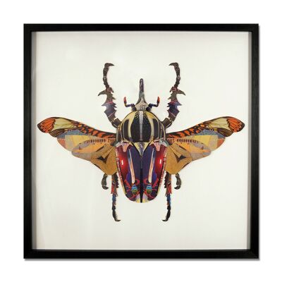 ADM - 3D-Collagenbild 'Scarabeo' - Mehrfarbig - 60 x 60 x 3 cm