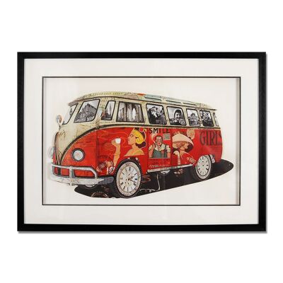 ADM - 3D-Collagenbild 'Volkwagen Van Vintage 1' - Mehrfarbig - 50 x 70 x 3 cm