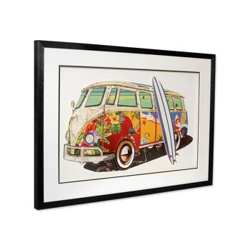 ADM - Photo collage 3D 'Volkwagen Van vintage 2' - Couleur multicolore - 50 x 70 x 3 cm 7