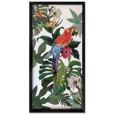 ADM - Photo collage 3D 'Perroquets dans la jungle 1' - Couleur multicolore - 100 x 50 x 3 cm