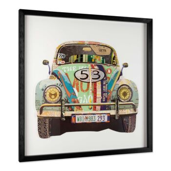 ADM - Peinture collage 3D 'VW Beetle' - Couleur multicolore - 60 x 60 x 3 cm 7