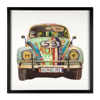 ADM - Quadro collage 3D 'Maggiolino VW Beetle' - Colore Multicolore - 60 x 60 x 3 cm