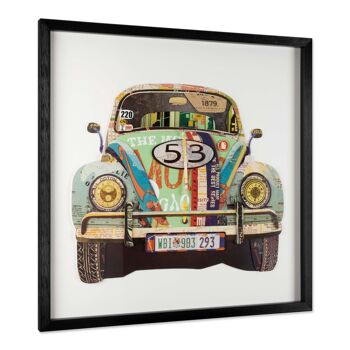 ADM - Peinture collage 3D 'VW Beetle' - Couleur multicolore - 60 x 60 x 3 cm 2