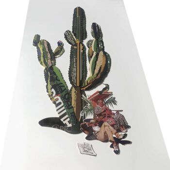 ADM - Tableau collage 3D 'Cactus' - Multicolore - 80 x 50 x 4 cm 8