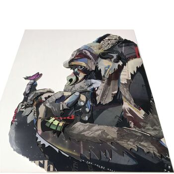ADM - Tableau collage 3D 'Gorille avec papillon' - Multicolore - 70 x 50 x 3 cm 8