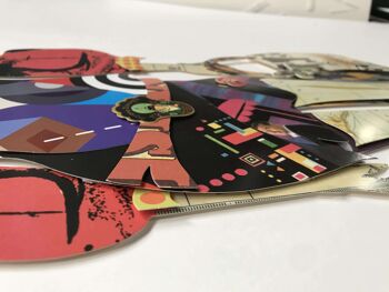 ADM - Tableau collage 3D 'Modèle avec sac à main' - Multicolore - 90 x 40 x 3 cm 9