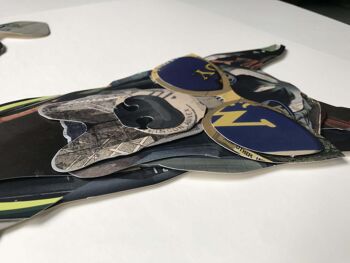 ADM - Tableau collage 3D 'Doberman Motocycliste' - Couleur multicolore - 82 x 64 x 4 cm 10
