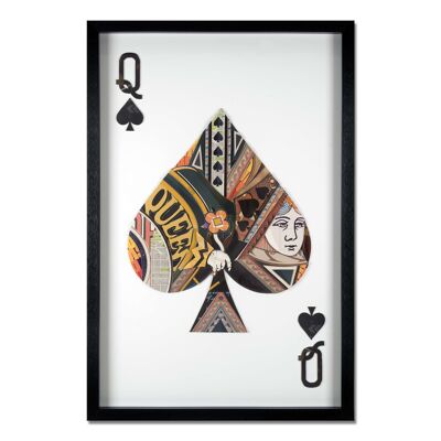 ADM - Cuadro collage 3D 'Queen of Spades' - Multicolor - 90 x 60 x 4 cm