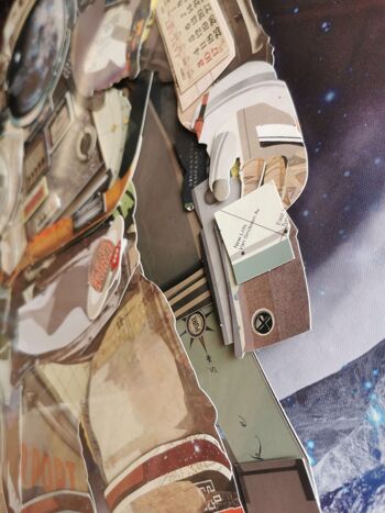 ADM - Tableau collage 3D 'Astronaute' - Multicolore - 90 x 65 x 4 cm 8